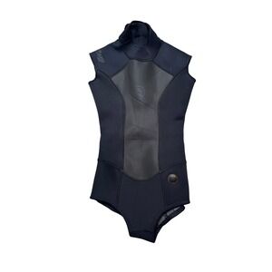 Rip Curl Sleeveless Neoprene Wetsuit Bodysuit Girls‎ Size 8 Black Zip Up